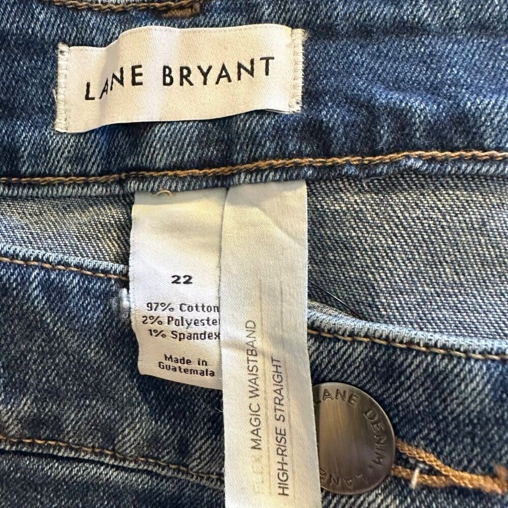 Lane Bryant Womens Jeans 22 High Rise Girlfriend Crop Distressed Flex Waistband - Picture 3 of 9